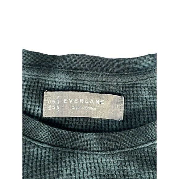 Everlane Mens Sz L Green Tie Dye T-Shirt Organic Cotton Waffle Crew Neck Shirt - Picture 4 of 6